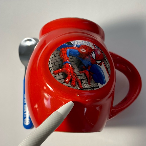 Marvel Comic Frankford Candy 2017 14oz Red Spider Man w/Spoon Hot Cocoa Cup Mug - Picture 7 of 9